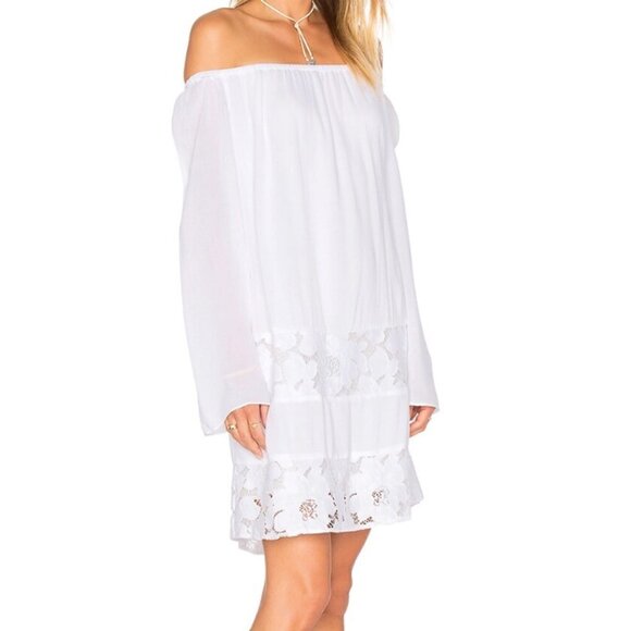 BCBGeneration NWOT Black Peasant Boho Dress Lace Panels Women's sz S - Picture 2 of 12